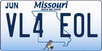 MO license plate VL4E0L