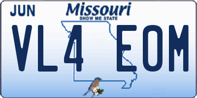 MO license plate VL4E0M
