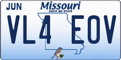 MO license plate VL4E0V