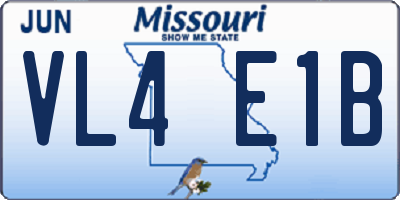 MO license plate VL4E1B
