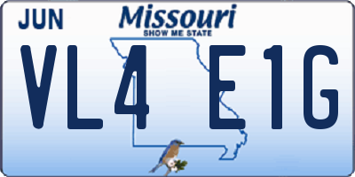 MO license plate VL4E1G