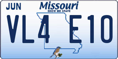 MO license plate VL4E1O