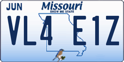 MO license plate VL4E1Z