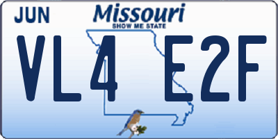 MO license plate VL4E2F