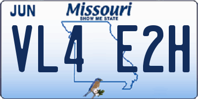 MO license plate VL4E2H