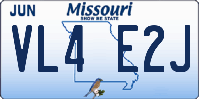 MO license plate VL4E2J