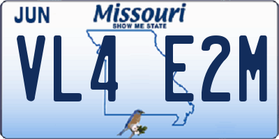 MO license plate VL4E2M
