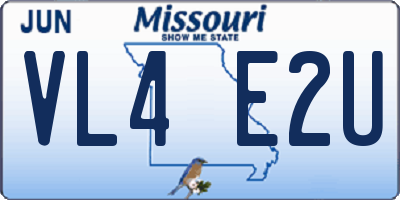MO license plate VL4E2U