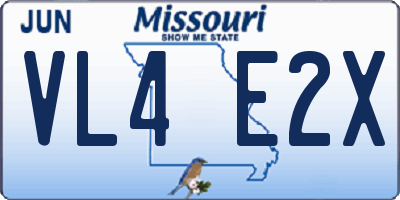 MO license plate VL4E2X