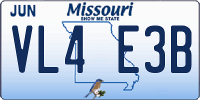MO license plate VL4E3B