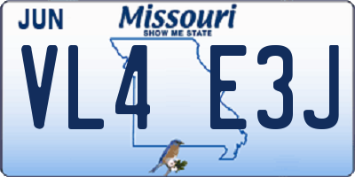 MO license plate VL4E3J