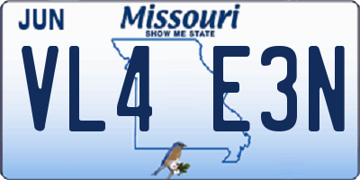 MO license plate VL4E3N
