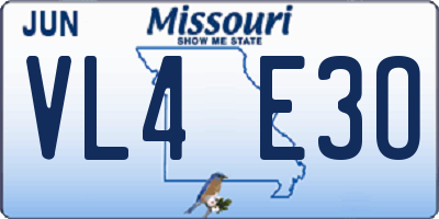MO license plate VL4E3O