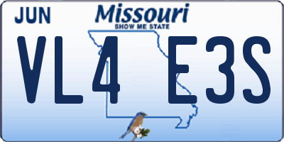MO license plate VL4E3S