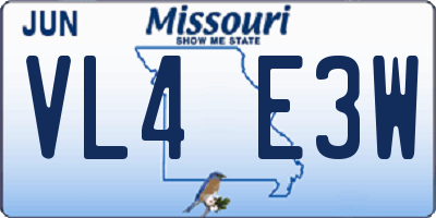 MO license plate VL4E3W