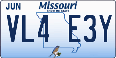 MO license plate VL4E3Y