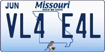 MO license plate VL4E4L