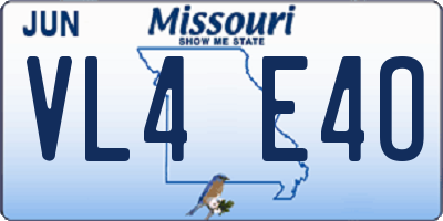 MO license plate VL4E4O
