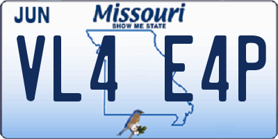 MO license plate VL4E4P