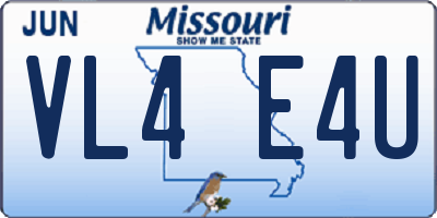 MO license plate VL4E4U