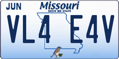 MO license plate VL4E4V