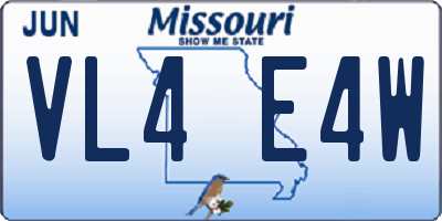 MO license plate VL4E4W