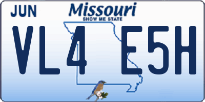 MO license plate VL4E5H