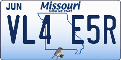 MO license plate VL4E5R