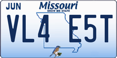 MO license plate VL4E5T