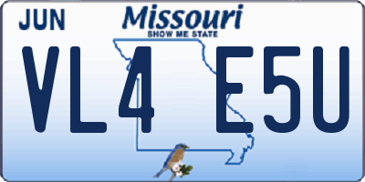 MO license plate VL4E5U