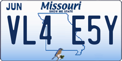 MO license plate VL4E5Y