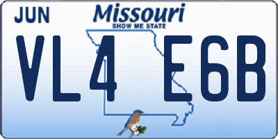 MO license plate VL4E6B