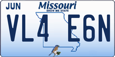 MO license plate VL4E6N