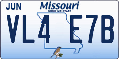 MO license plate VL4E7B
