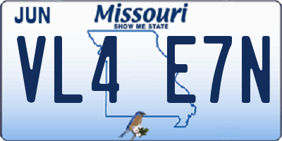 MO license plate VL4E7N