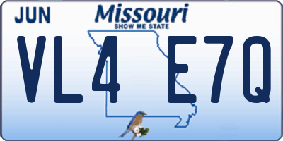 MO license plate VL4E7Q