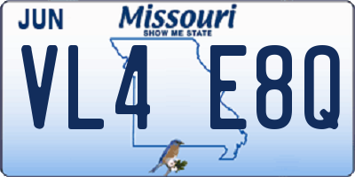 MO license plate VL4E8Q