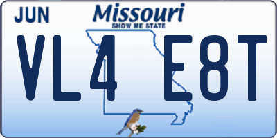 MO license plate VL4E8T