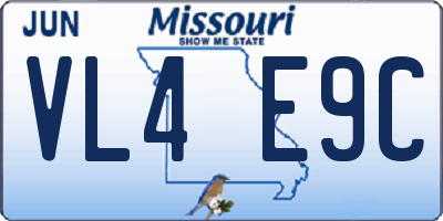 MO license plate VL4E9C
