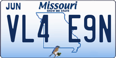 MO license plate VL4E9N