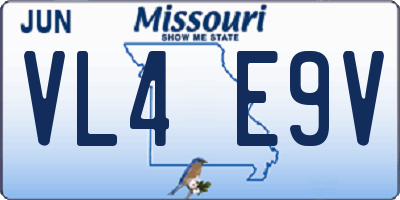 MO license plate VL4E9V