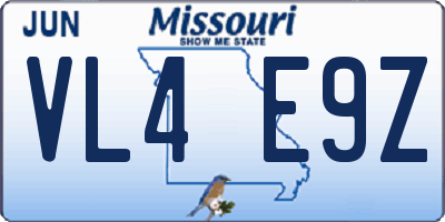 MO license plate VL4E9Z