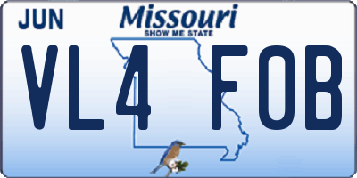 MO license plate VL4F0B