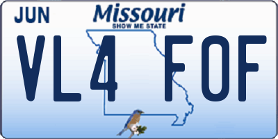 MO license plate VL4F0F