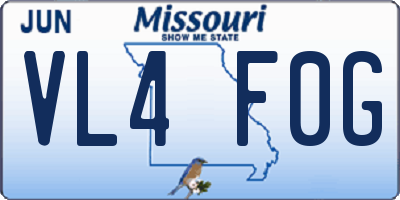 MO license plate VL4F0G