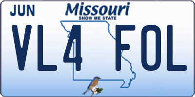 MO license plate VL4F0L