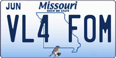 MO license plate VL4F0M
