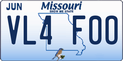 MO license plate VL4F0O