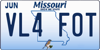 MO license plate VL4F0T