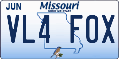 MO license plate VL4F0X